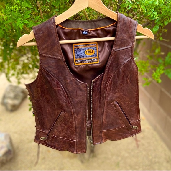 First Classics Jackets & Blazers - SEXY Cropped LEATHER Vest LACES UP THE SIDES⭐️ BEAUTIFUL